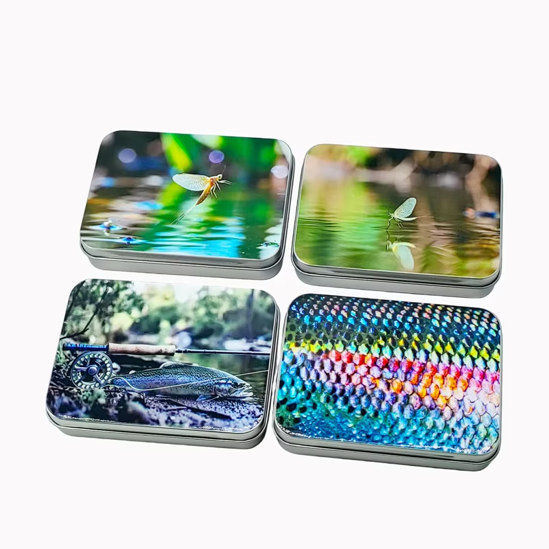 Metal Colorful Fish-shaped Pattern Bait Box