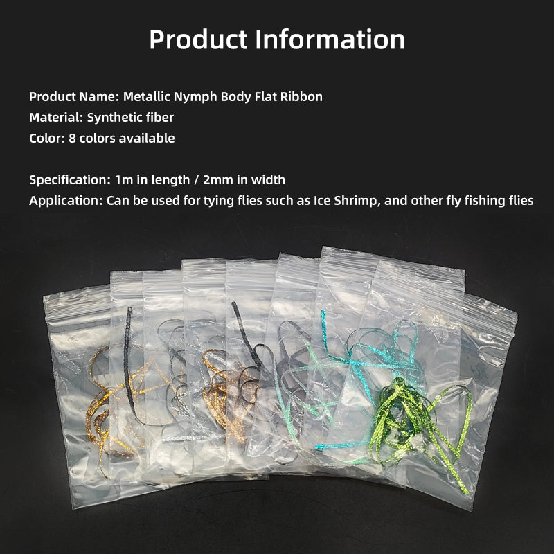 Metallic Nymph Body Flat Ribbon Flash Skin Fly Tying Material