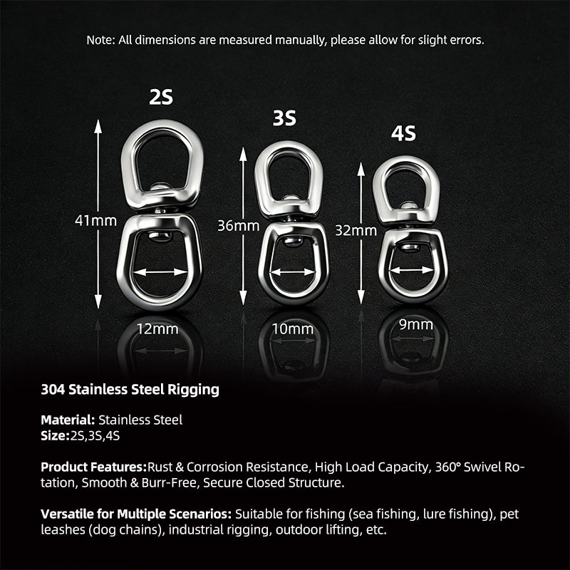 Heavy Duty Dual-Ring Rolling Swivel, Saltwater Longline Tackle