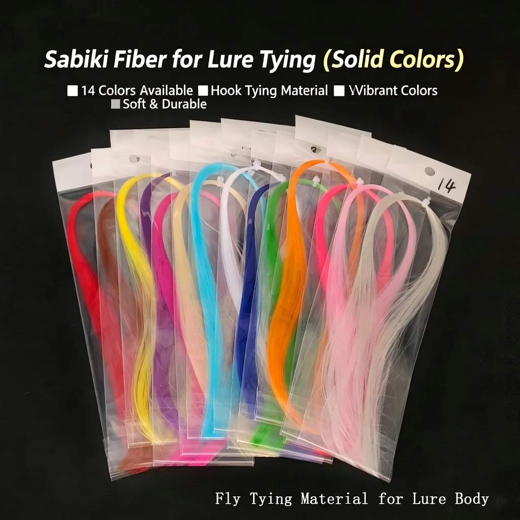 14 Colors Solid Sabiki Fiber Strands Synthetic Fly Tying Material