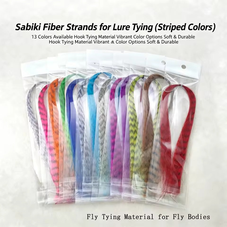 13 Colors Individual Pack Zebra Grizzly Synthetic Hair Fiber Fly Tying Material