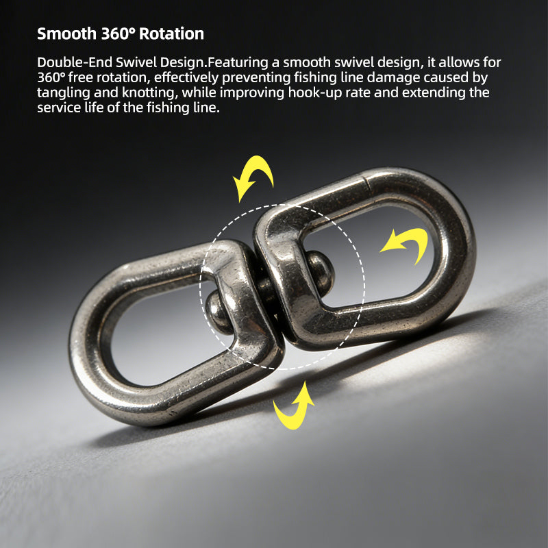 Heavy Duty Dual-Ring Rolling Swivel, Saltwater Longline Tackle