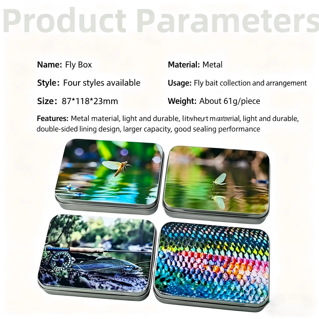 Metal Colorful Fish-shaped Pattern Bait Box