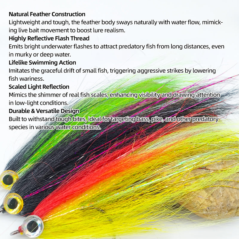 Multi-Color Big Eye Baitfish Deceiver Fly Fishing Lure