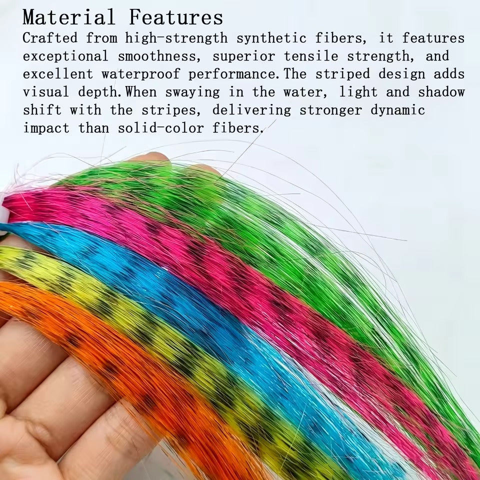 13 Colors Individual Pack Zebra Grizzly Synthetic Hair Fiber Fly Tying Material