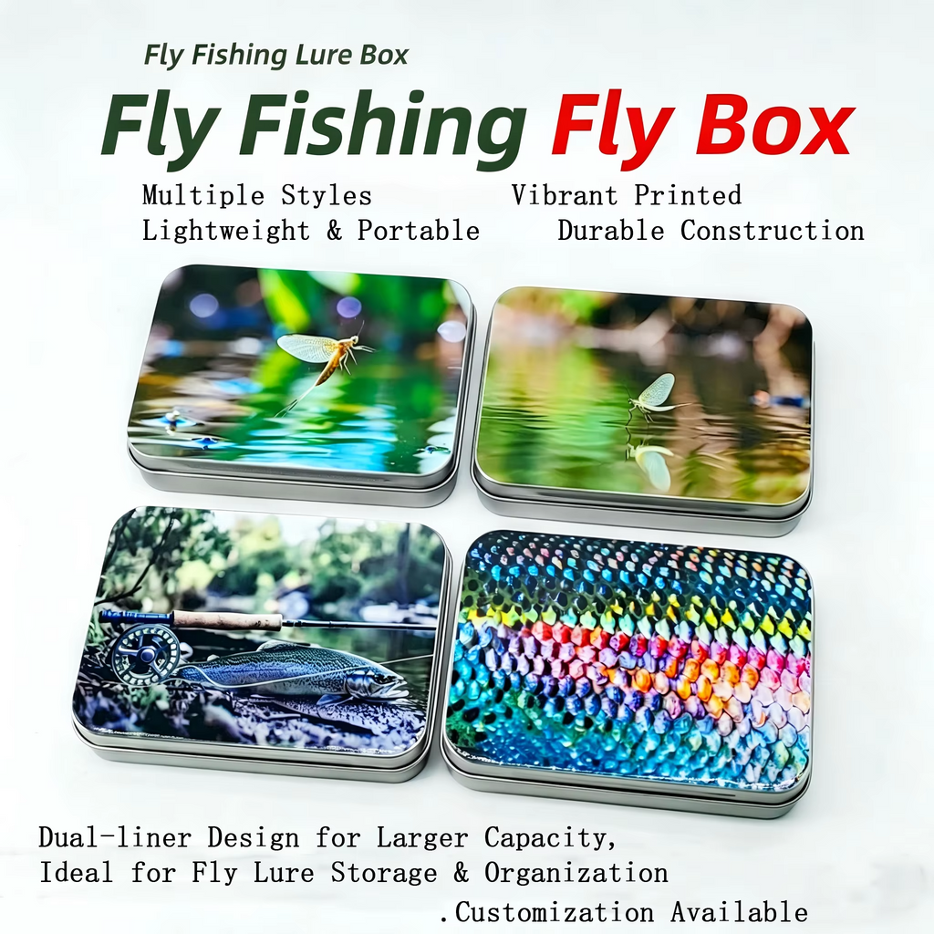 Metal Colorful Fish-shaped Pattern Bait Box