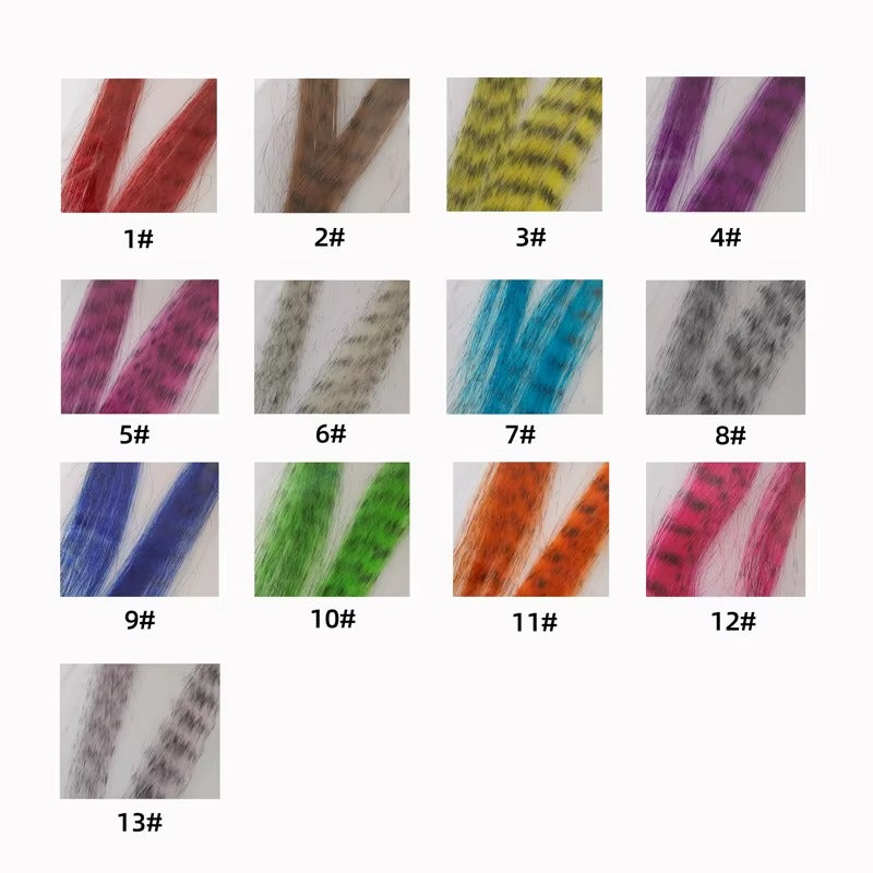13 Colors Individual Pack Zebra Grizzly Synthetic Hair Fiber Fly Tying Material