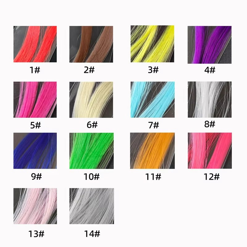 14 Colors Solid Sabiki Fiber Strands Synthetic Fly Tying Material