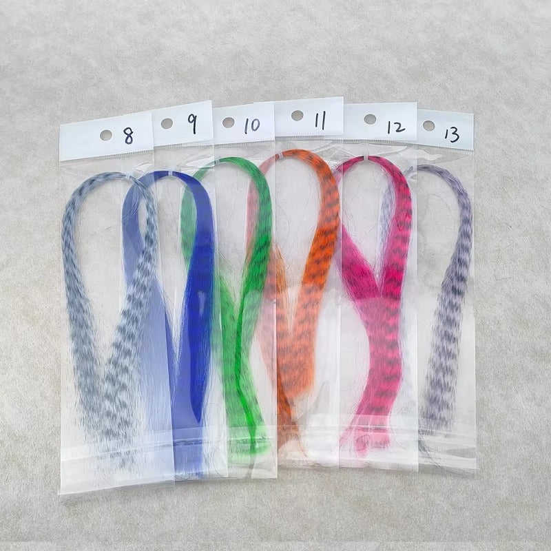13 Colors Individual Pack Zebra Grizzly Synthetic Hair Fiber Fly Tying Material