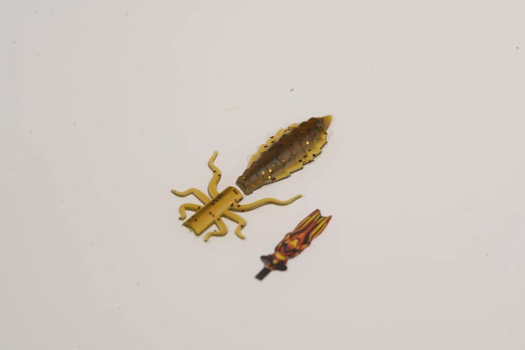 Olive green realistic stonefly nymph body components