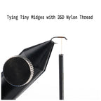 Tying a tiny midge with 35D flat nylon fly tying thread