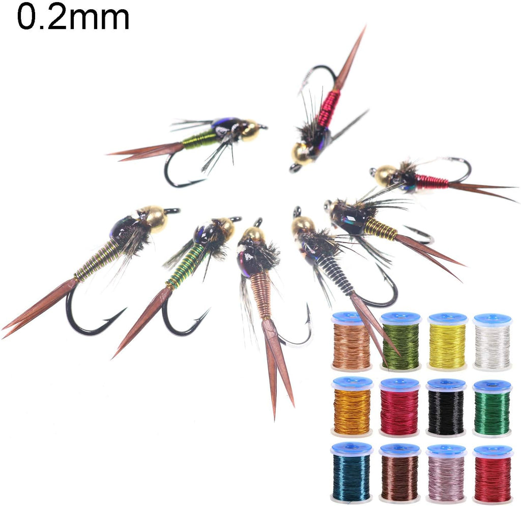 12 Color/Set 0.2mm Non-tarnishing Ultra Fly Tying Copper Wire