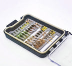 Wifreo Fly Fishing Flies Assortment with Waterproof Fly Box, 28/40/64/92/120pcs Dry/Wet/Nymph/Streamer Flies, Trout/Bass/Panfish/Salmon Fishing Flies