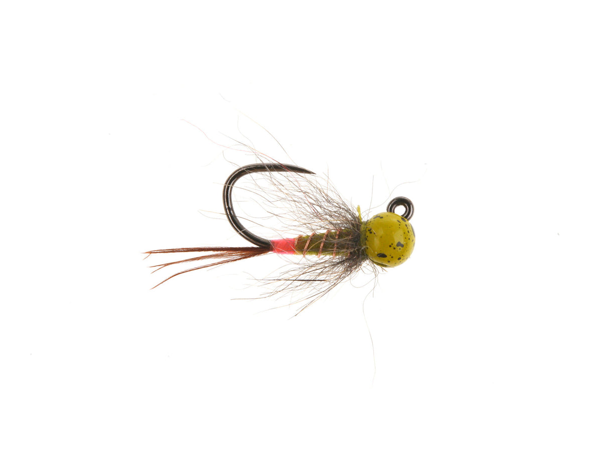 Product photo of the Pink Hotspot Tungsten Pheasant Tail Jig, WIFREO style LY004