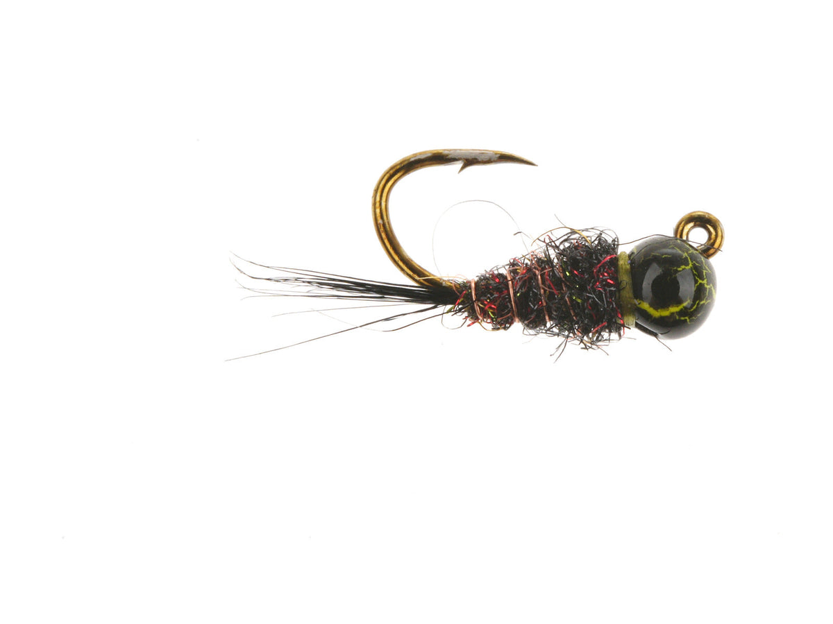 Product photo of the Black Bloody Bug Jig – Tungsten Bead, WIFREO style LY045A