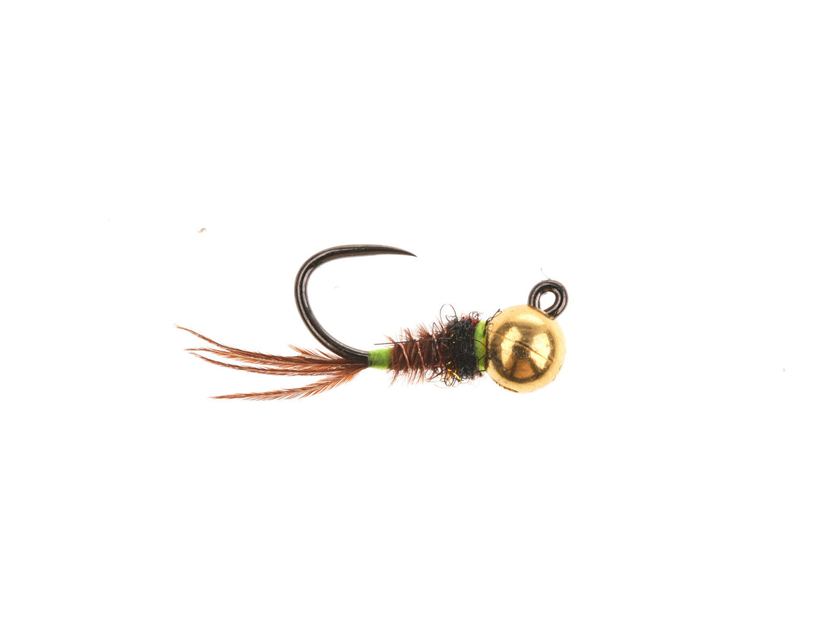 Product photo of the Green Hotspot Jig Pheasant Tail – Tungsten Bead, WIFREO style LY047B