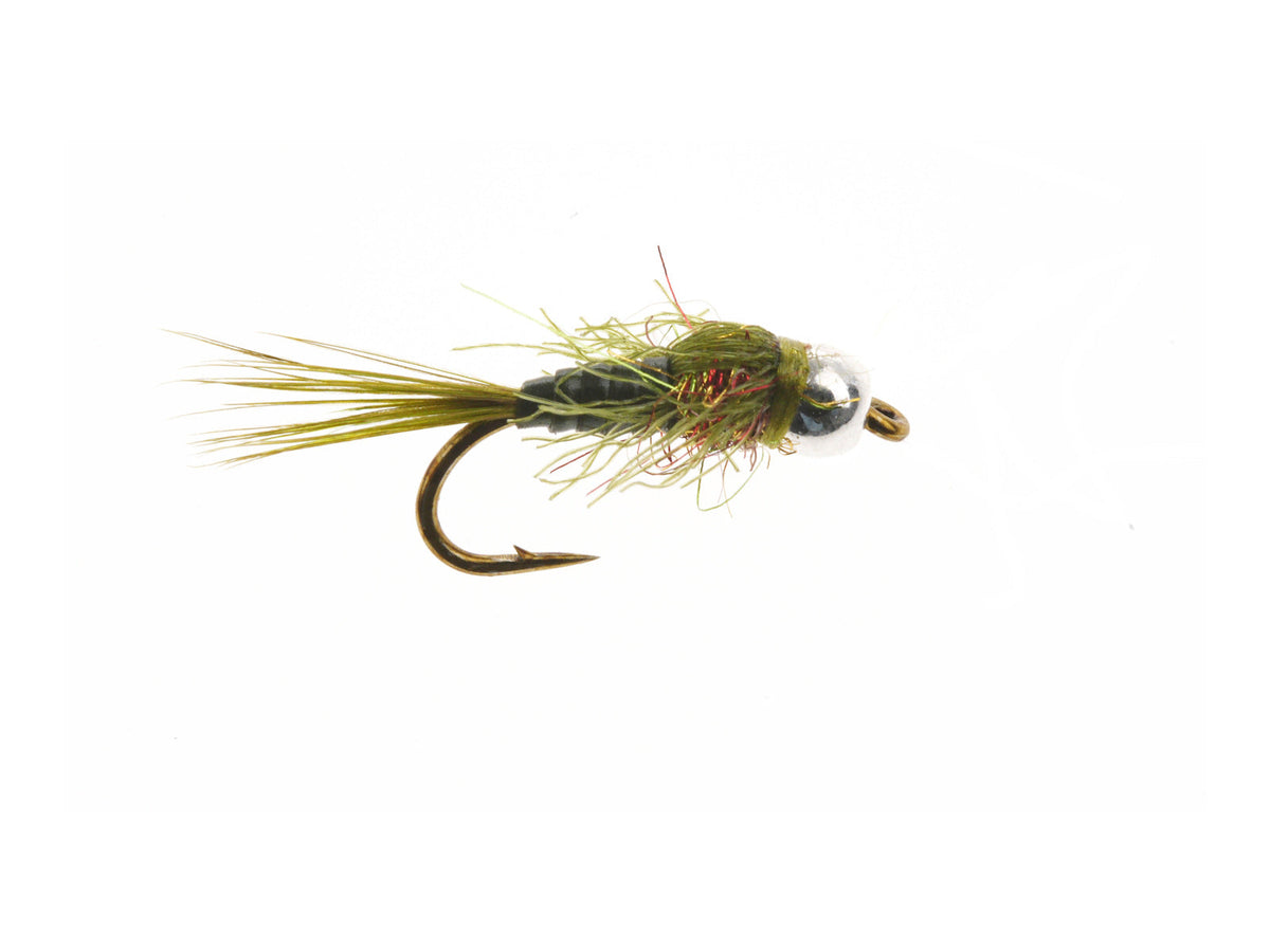 Product photo of the Olive Baetis Nymph – Brass Bead, WIFREO style LY086B