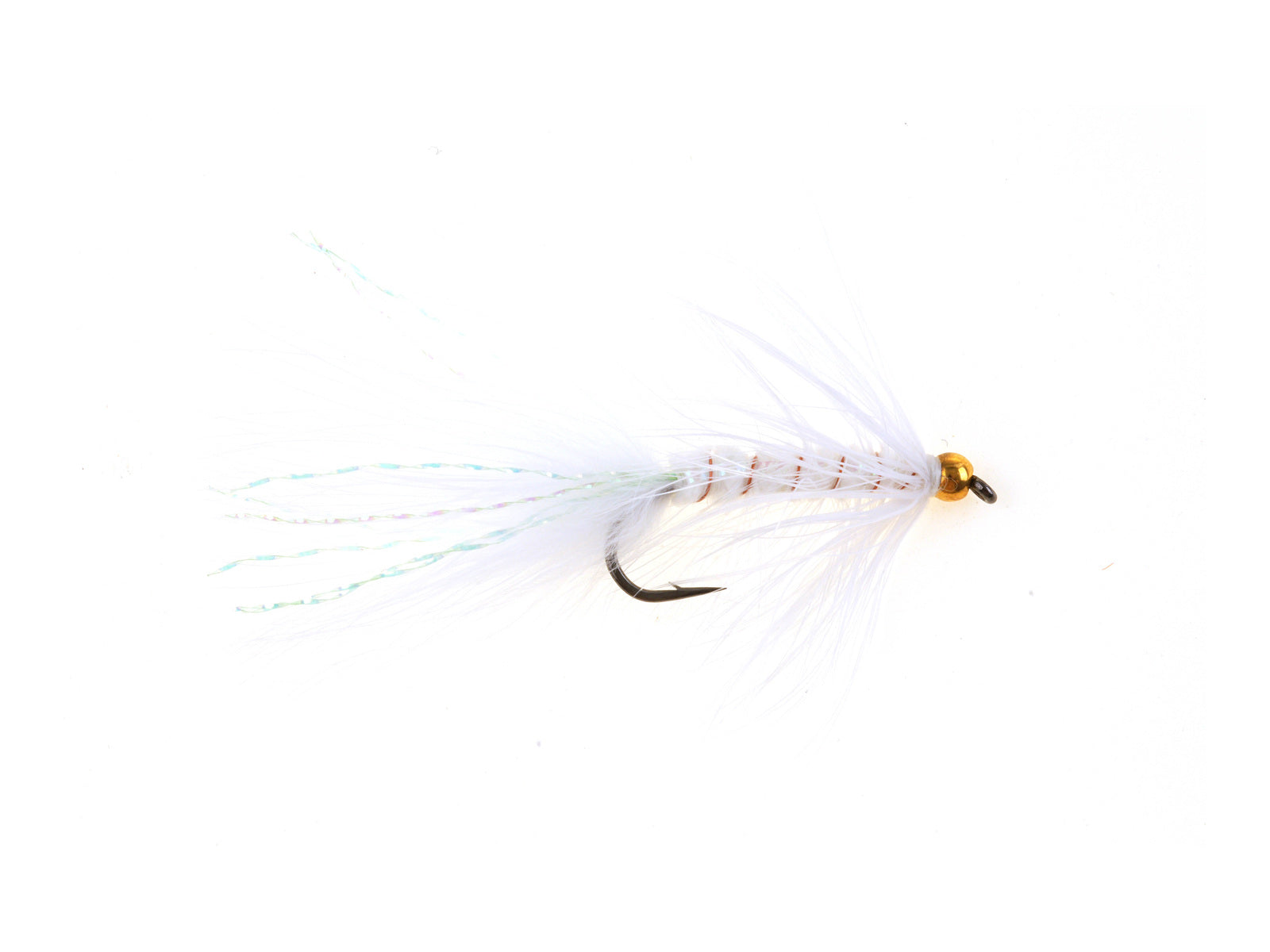 Product photo of the White Woolly Bugger Streamer – Brass Bead, WIFREO style WY267C