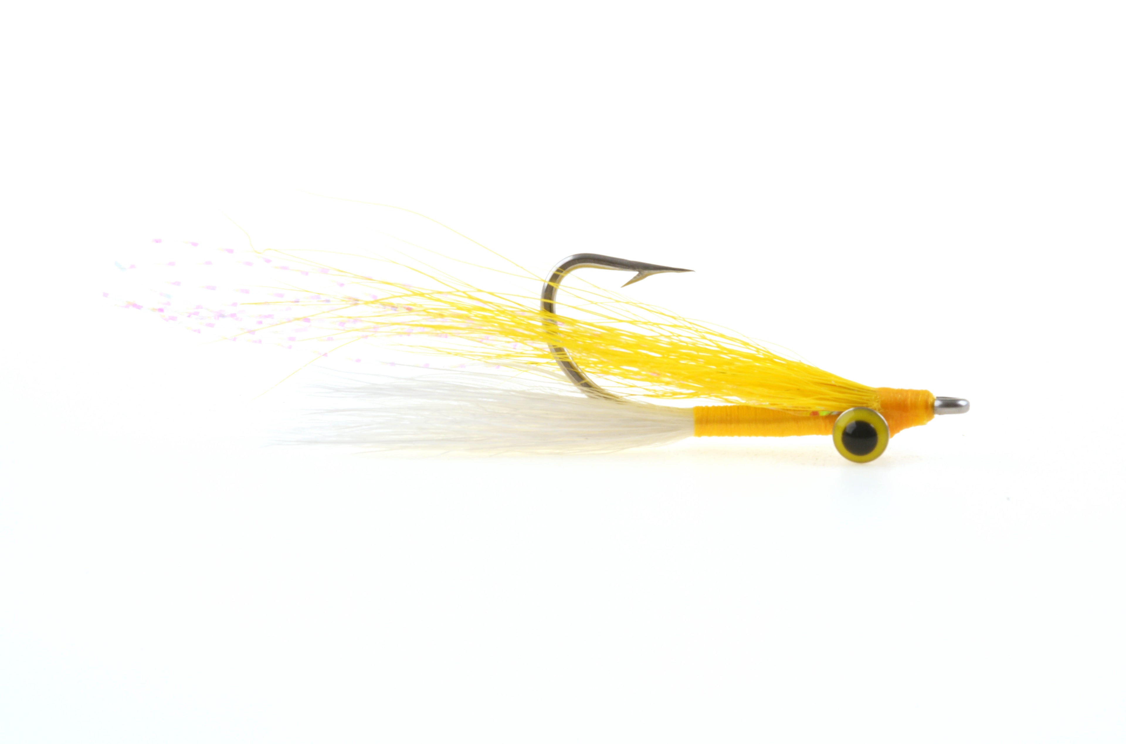 Product photo of the Orange Clouser Minnow with brass weighted eyes, WIFREO style WY302A