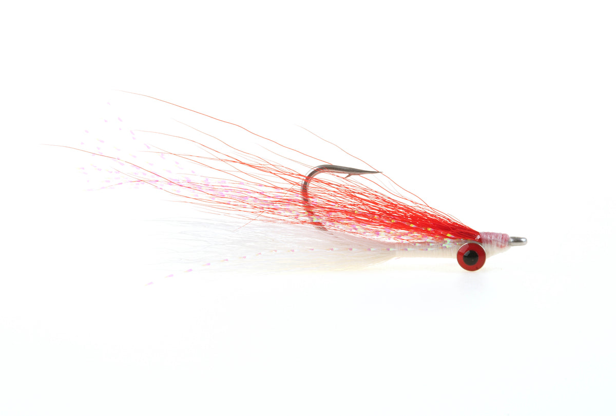 Product photo of the Red Clouser Minnow with brass weighted eyes, WIFREO style WY302C