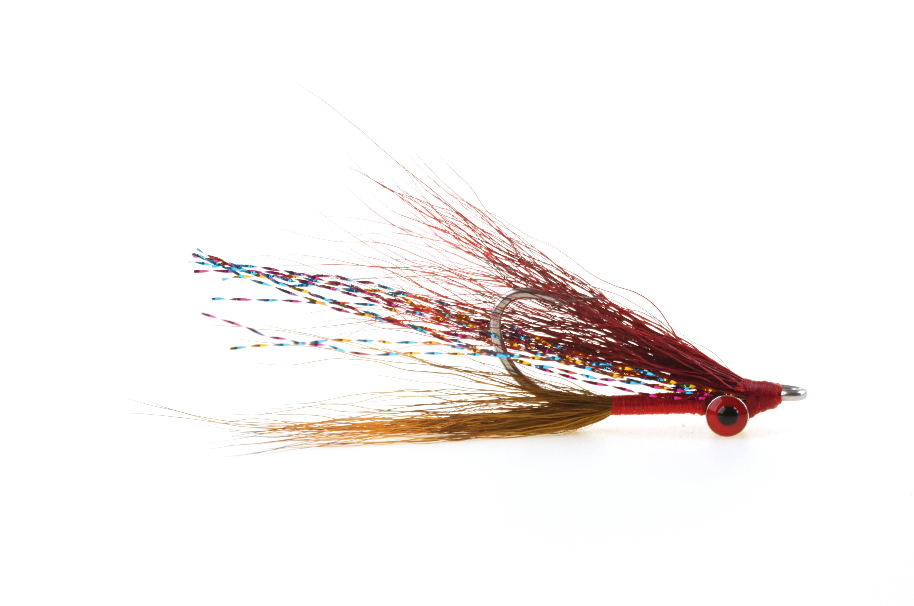 Product photo of the Burgundy Clouser Minnow with brass weighted eyes, WIFREO style WY302E