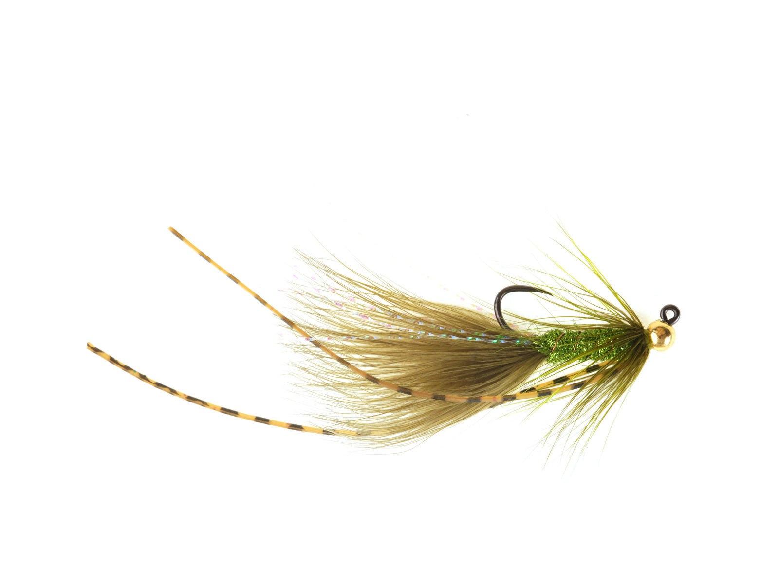 Product photo of the Olive Sili-Leg Jig Woolly Bugger Streamer – Tungsten Bead, WIFREO style WY508B