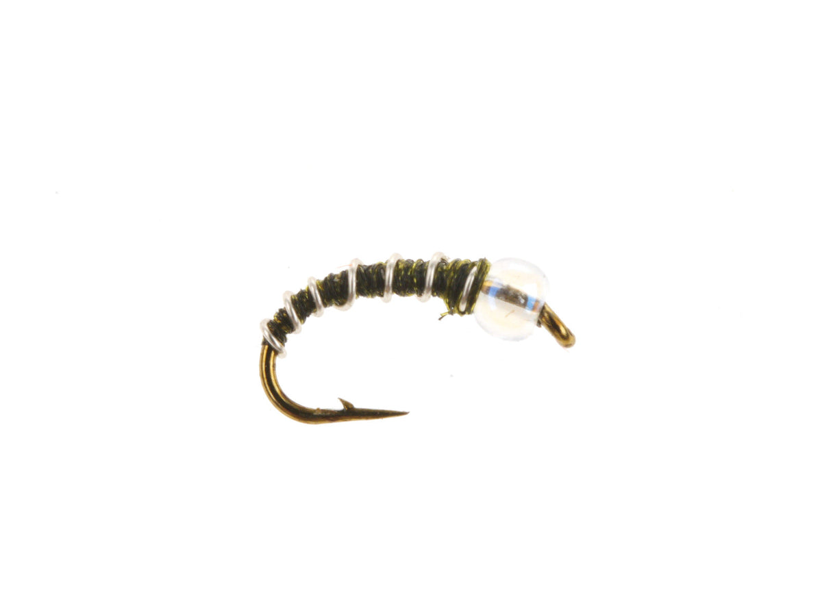 Product photo of the Olive Mercury Zebra Midge, WIFREO style WY728C