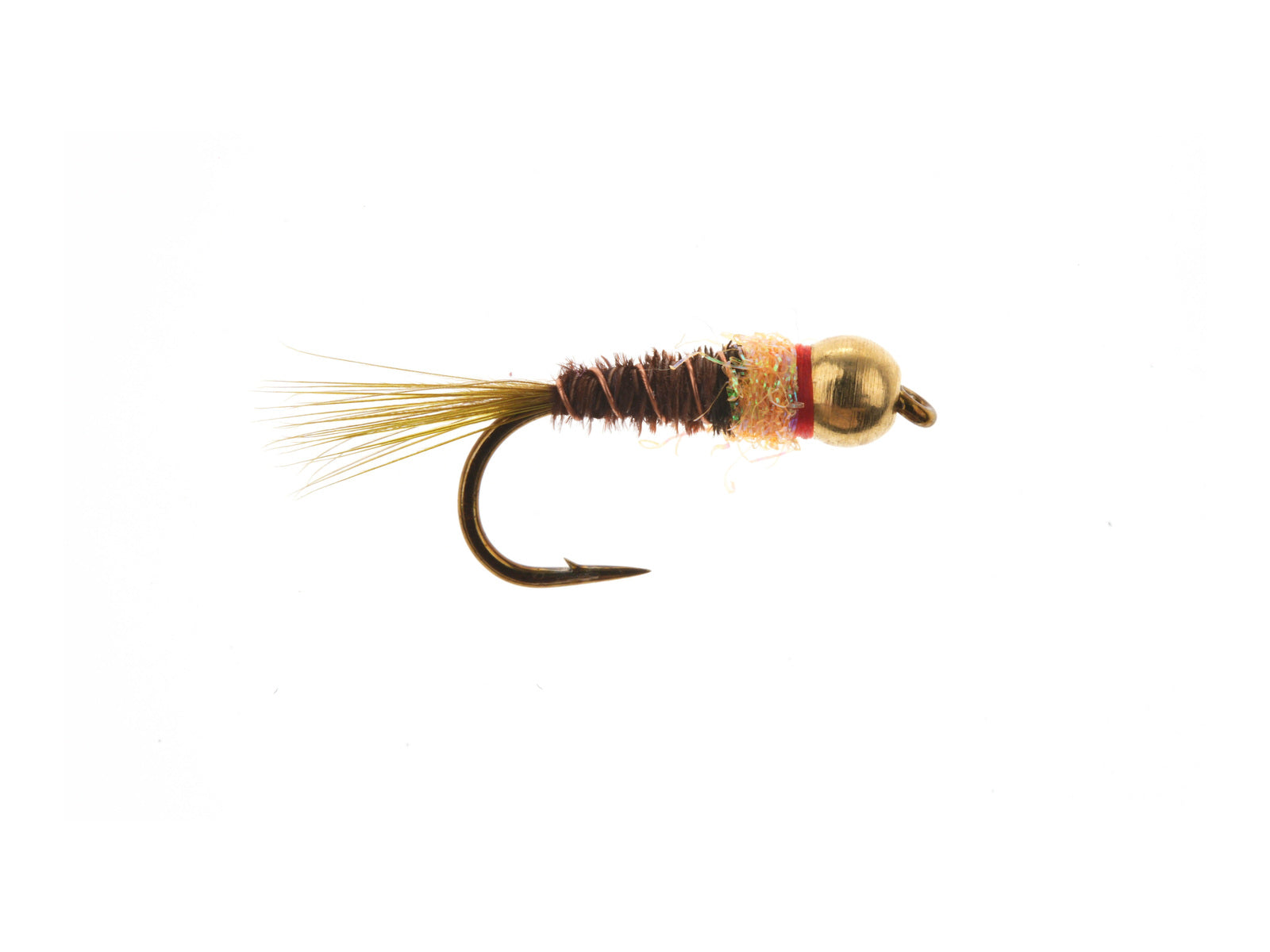 Product photo of the Orange Pheasant Tail – Brass Bead, WIFREO style WY730