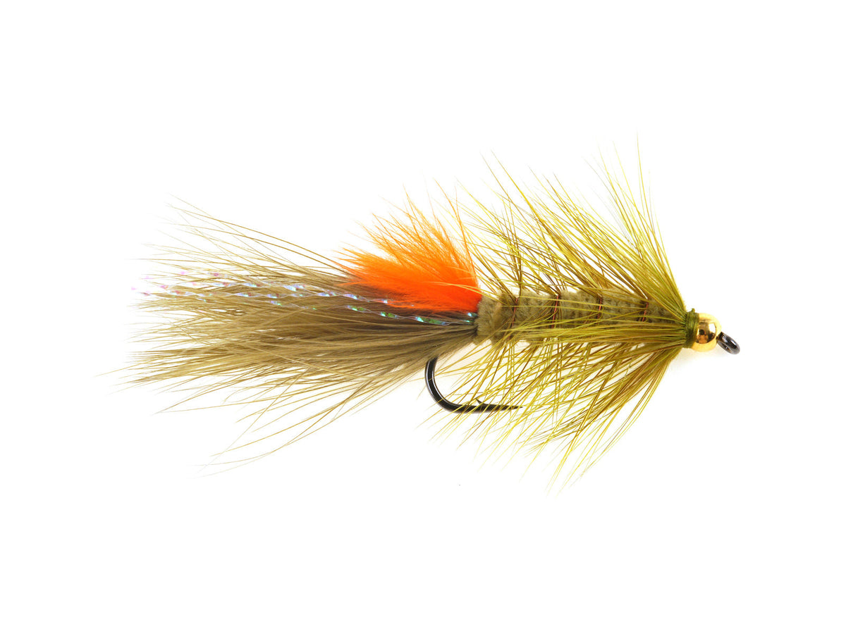 Product photo of the Hotspot Olive Woolly Bugger Streamer – Brass Bead, WIFREO style WY975B