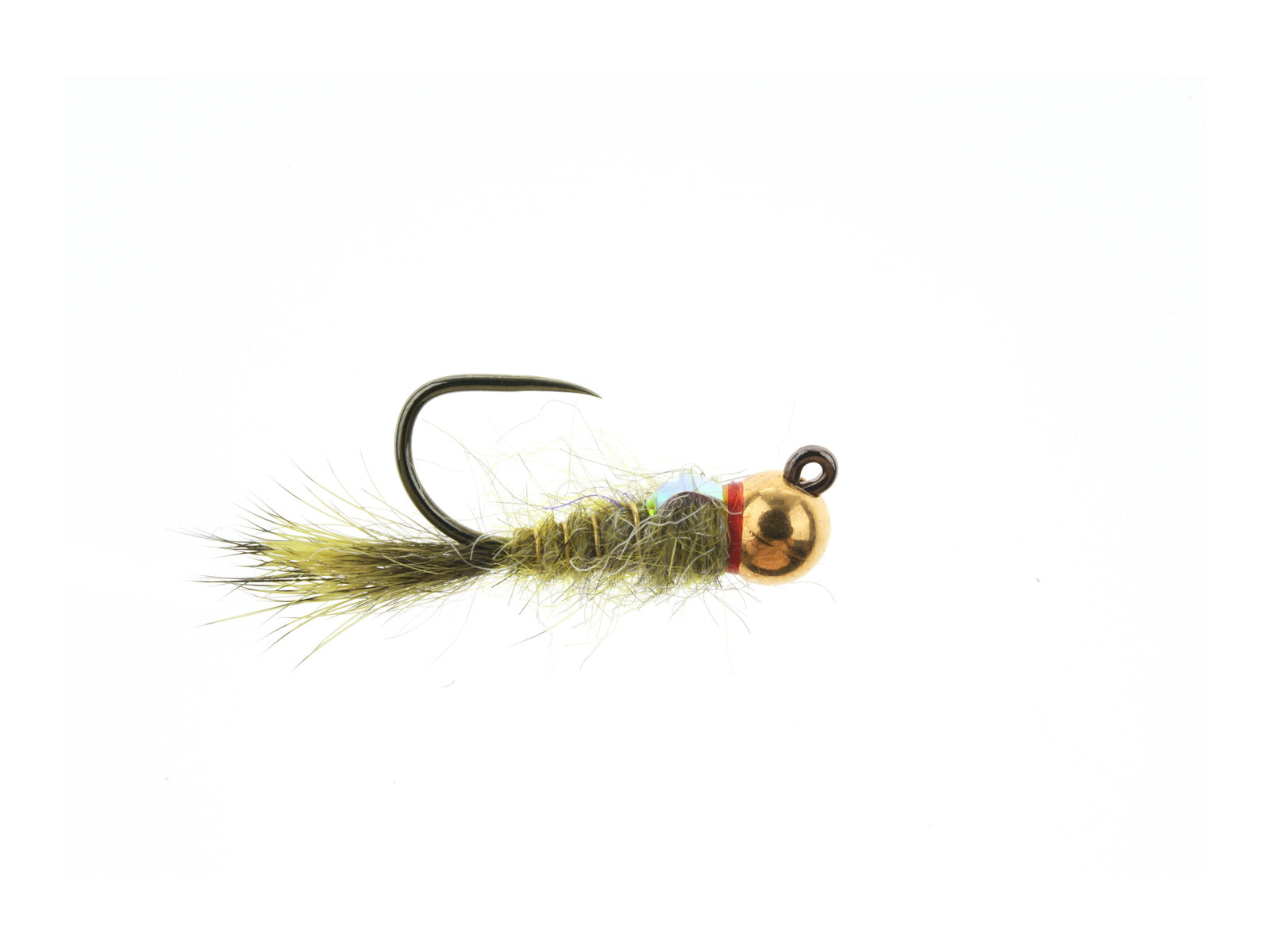 Product photo of the Olive Flashback Hare's Ear Jig – Tungsten Bead, WIFREO style XY071C