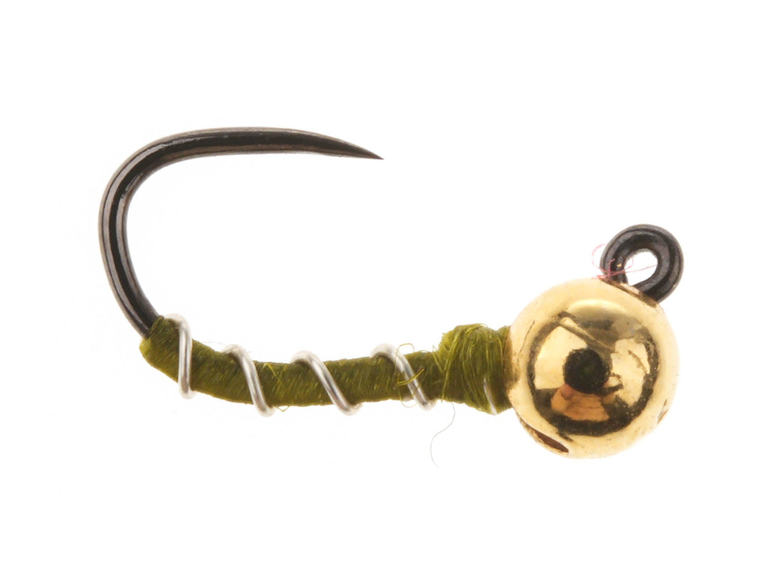 Product photo of the Olive Zebra Midge Jig – Tungsten Bead, WIFREO style XY080B