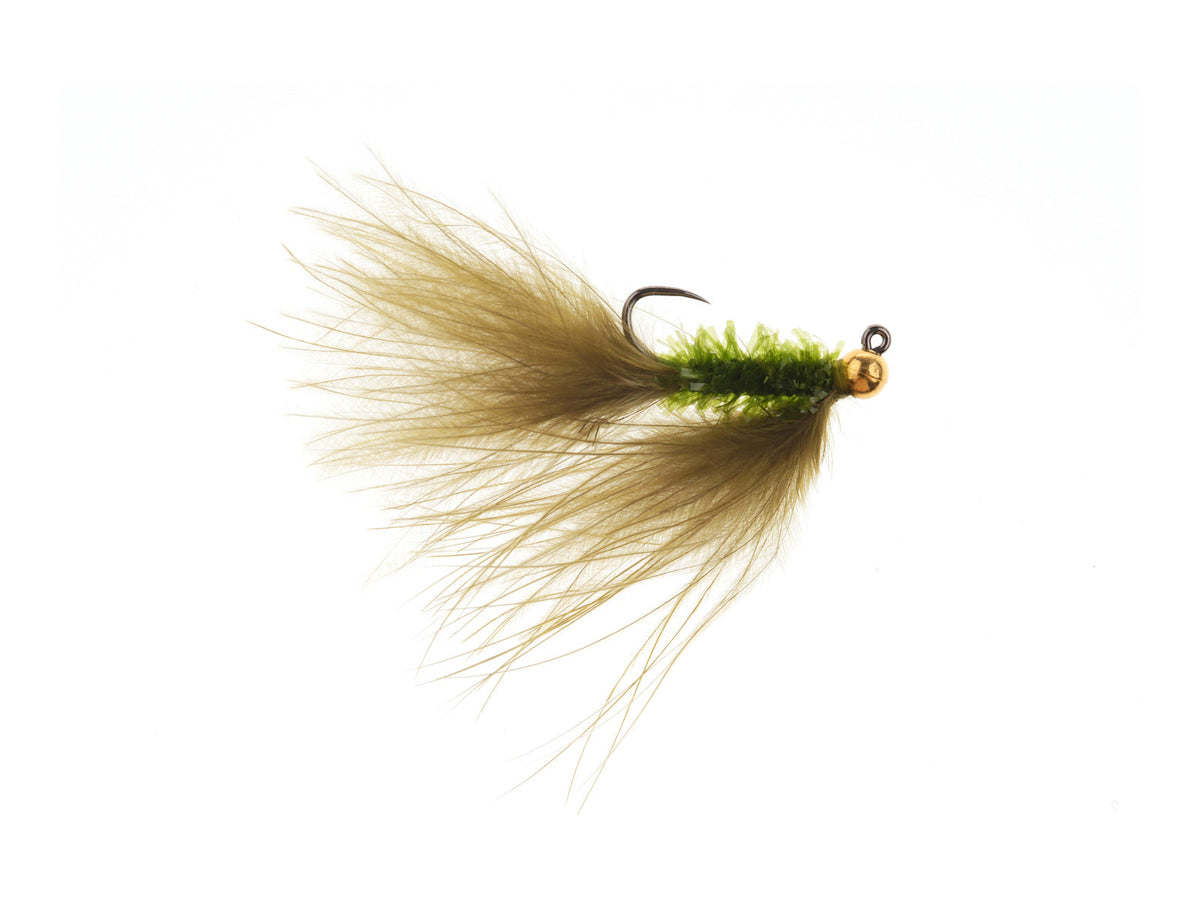 Product photo of the Olive Weed Jig – Tungsten Bead, WIFREO style XY109A