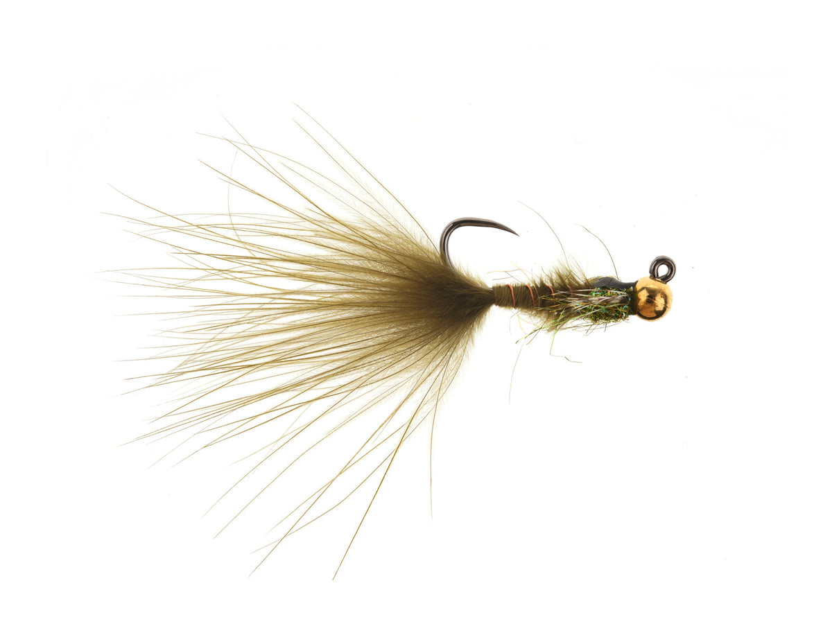 Product photo of the Olive Damsel Jig Bug Streamer – Tungsten Bead, WIFREO style XY109B