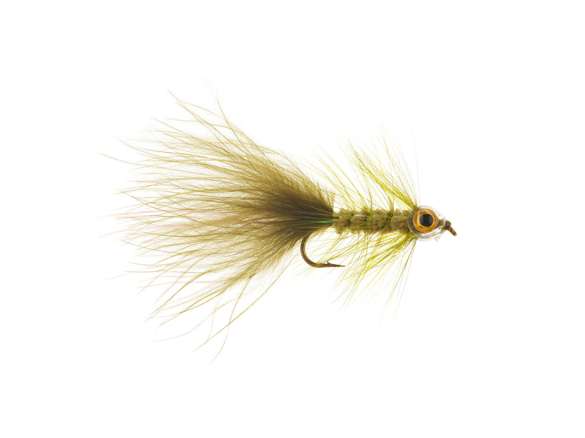Product photo of the Light 3D-Eye Olive Woolly Bugger Streamer, WIFREO style XY110B