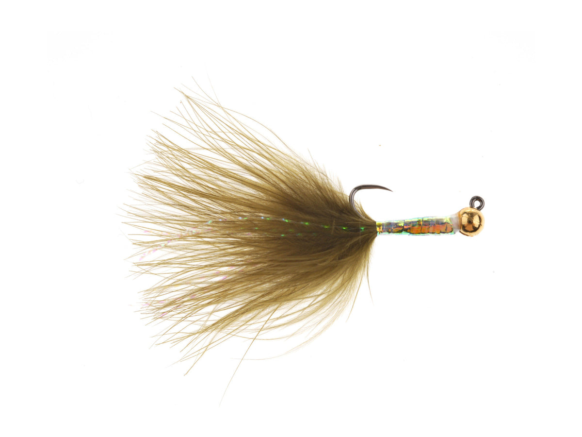 Product photo of the Olive Jig Stalking Bug Streamer – Tungsten Bead, WIFREO style XY111C