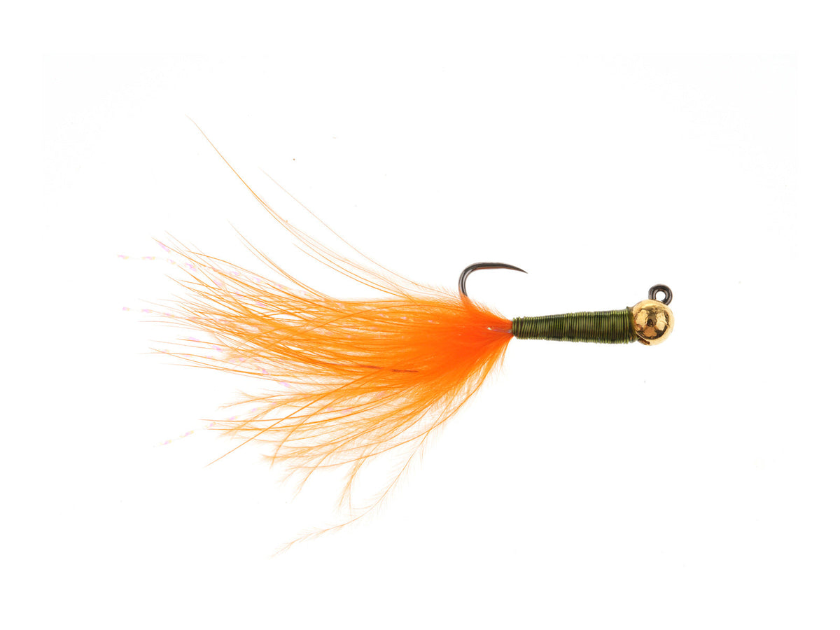 Product photo of the Orange Wire Jig Stalking Bug Streamer – Tungsten Bead, WIFREO style XY111D