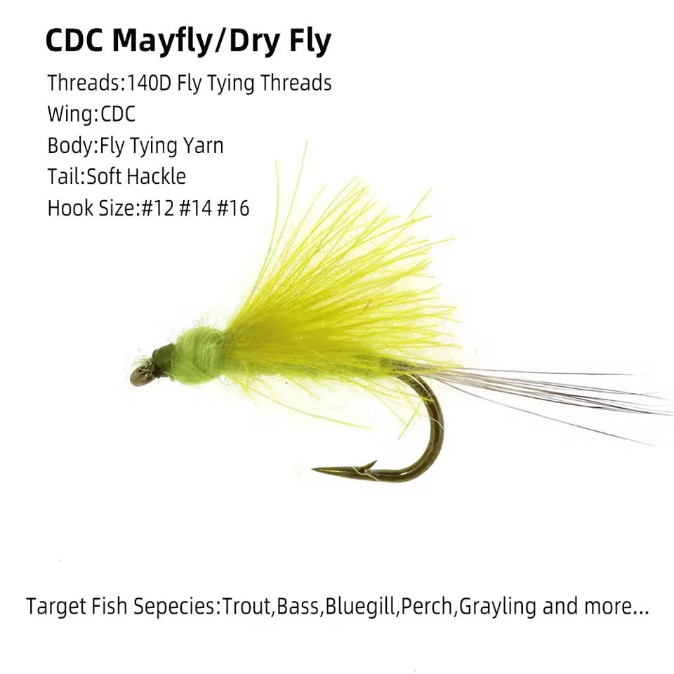 Hook Fly Insect Cdc Wing Mayfly Barbed Fly Tying Hook Dry Fly Artificial Insect Bait ...