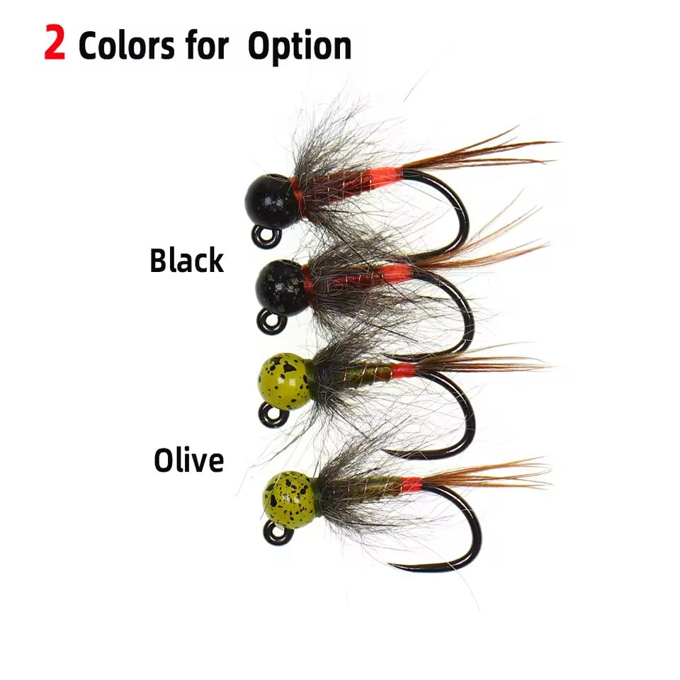 Tungsten Bead Head Jig Nymph Fly Artificial Insect Baits fast Sinking Wet Euro Nymph