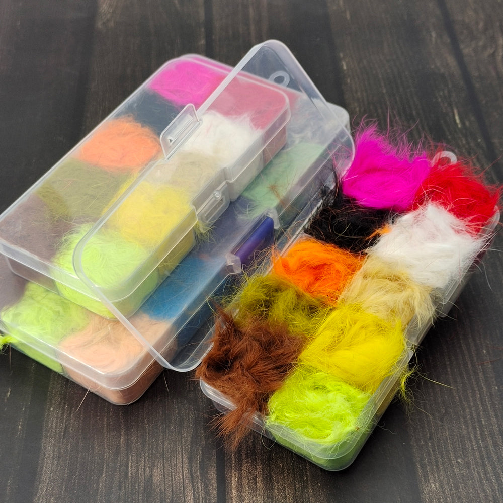 Multi-Color Rabbit Hair Fiber Set - Fly Tie Material for Fishing Hooks