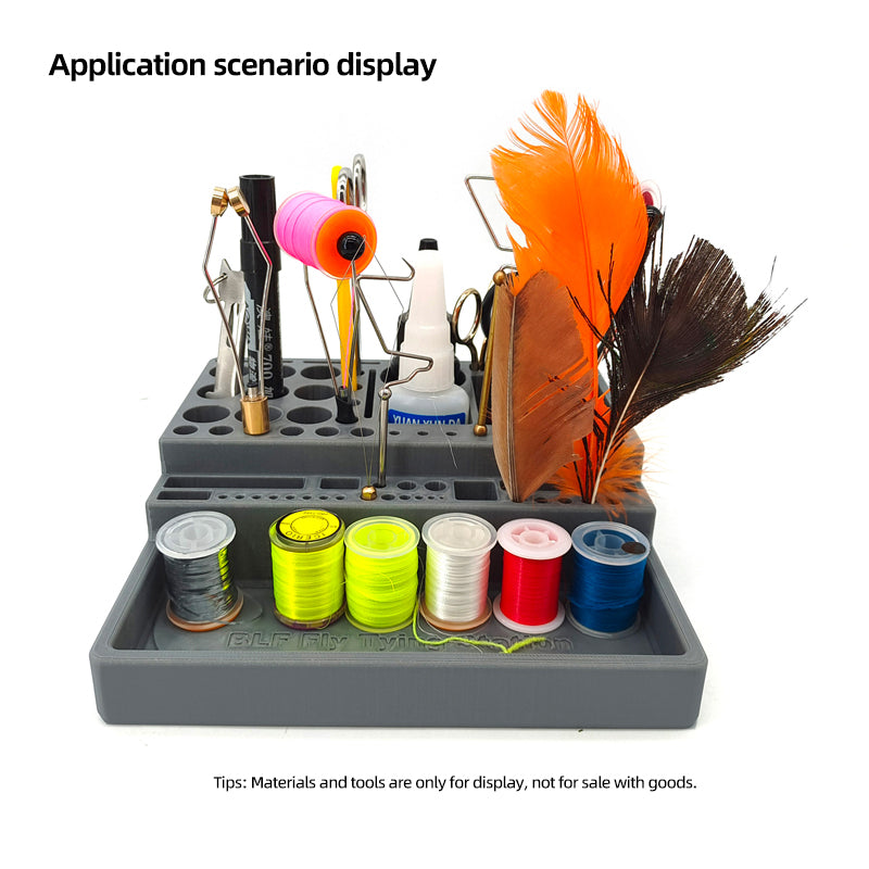 Fly Tying Station Accessory Tool Plastic Storage Box for Fly Binding Essential Fishing Accessory River Lake Stream Fly Fishing