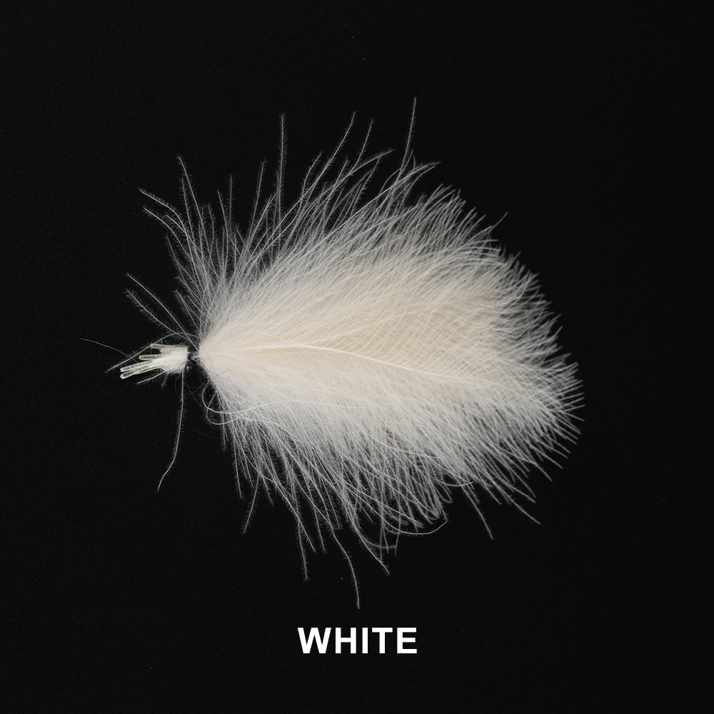 White CDC feathers for fly tying, 0.5g pack