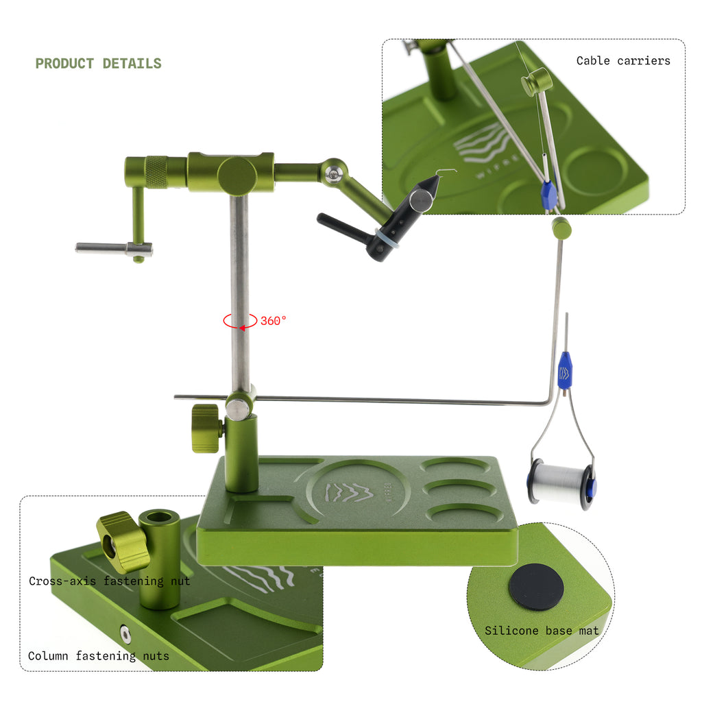 WIFREO W10102 pedestal base and bobbin cradle details